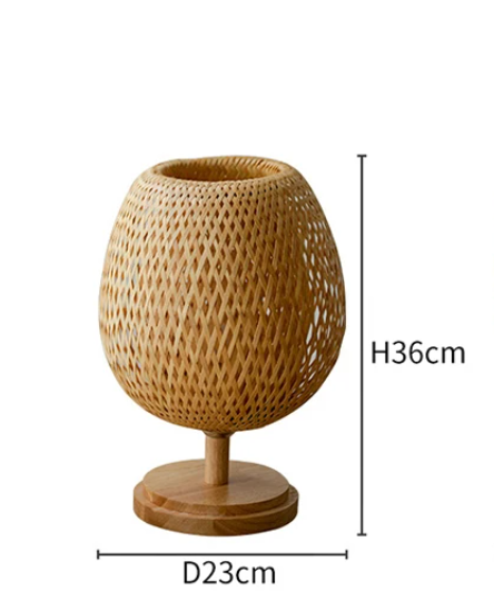 Abajur de Mesa Tecelagem De Bambu Rattan Led