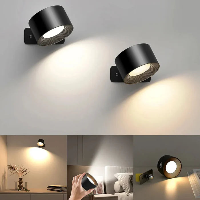 Arandela de Parede Interna LED Bifocal Sem Fio - 2 Unidades