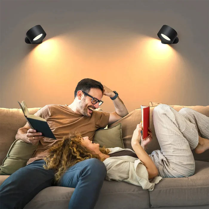 Arandela de Parede Interna LED Bifocal Sem Fio - 2 Unidades