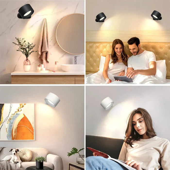 Arandela de Parede Interna LED Bifocal Sem Fio - 2 Unidades