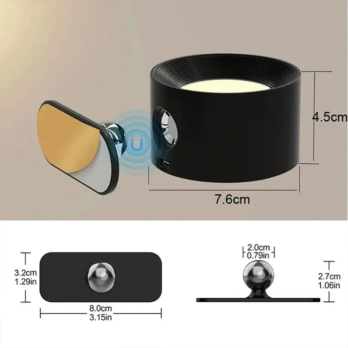 Arandela de Parede Interna LED Bifocal Sem Fio - 2 Unidades
