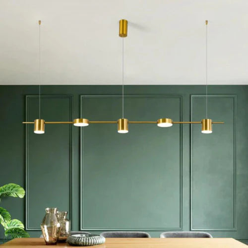 Lustre Pendente Moderno Dourado Led