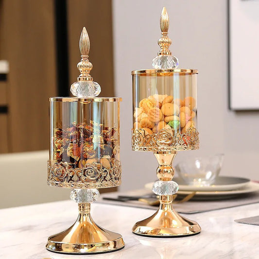 Pote de Vidro Elegante com Tampa - Casa Stony