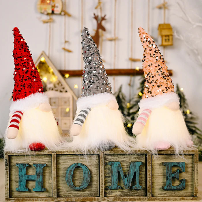 Boneco Gnomo Iluminado Decoração de Natal
