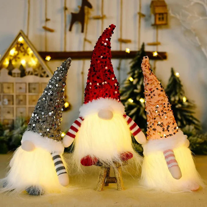 Boneco Gnomo Iluminado Decoração de Natal