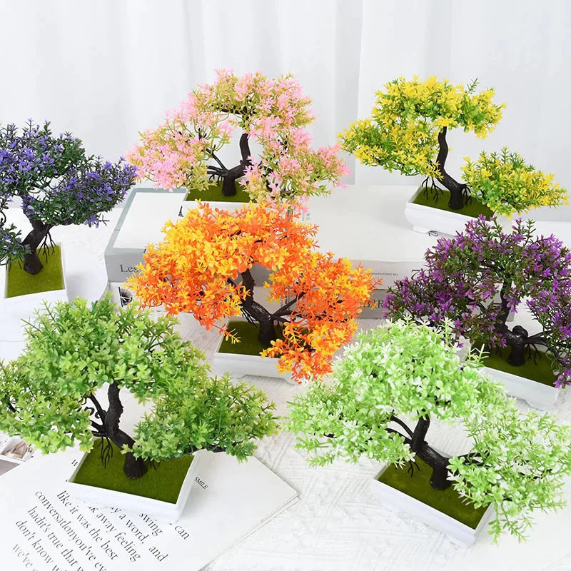 Bonsai Artificial Arvore com Flores em Seda