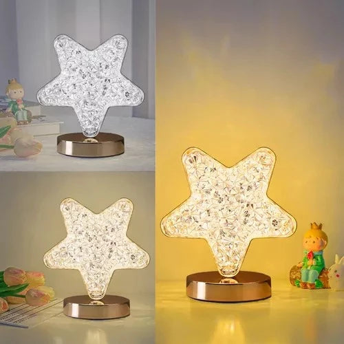 Abajur de Mesa Cristal Acrílico Estrela
