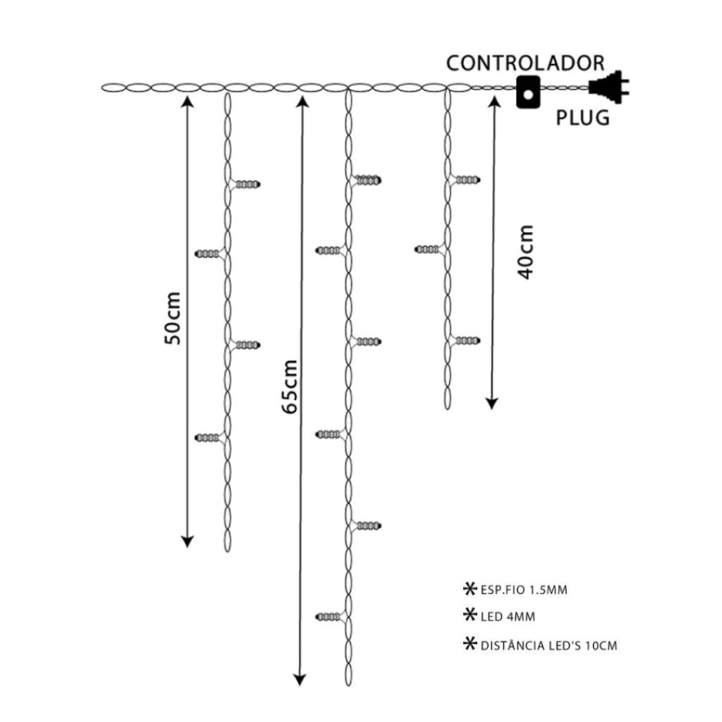 Cascata Natalina 400 LEDs 10 Metros