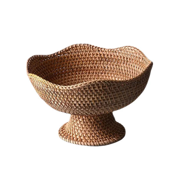 Cesto de Frutas em Palha Rattan
