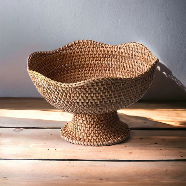 Cesto de Frutas em Palha Rattan