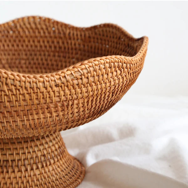 Cesto de Frutas em Palha Rattan