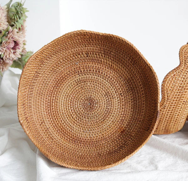 Cesto de Frutas em Palha Rattan