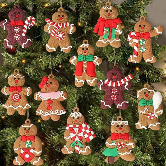 Enfeite Árvore de Natal Biscoito - 12 Unidades