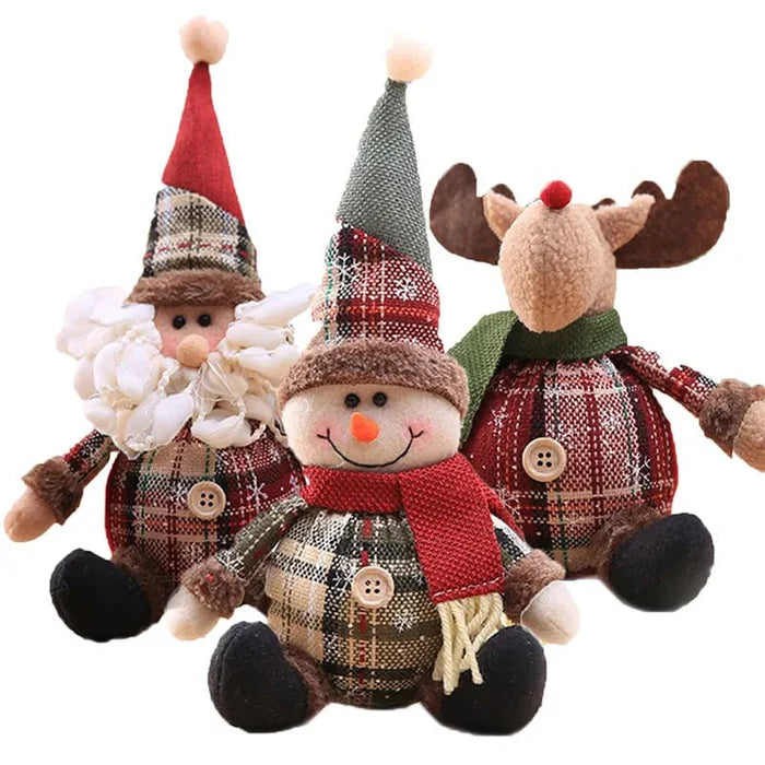 Enfeites de Natal Bonecos de Pelúcia Decorativos