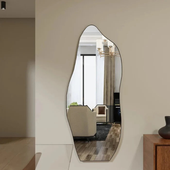 Espelho Orgânico Grande com Moldura em Alumínio 170x70cm - Casa Stony