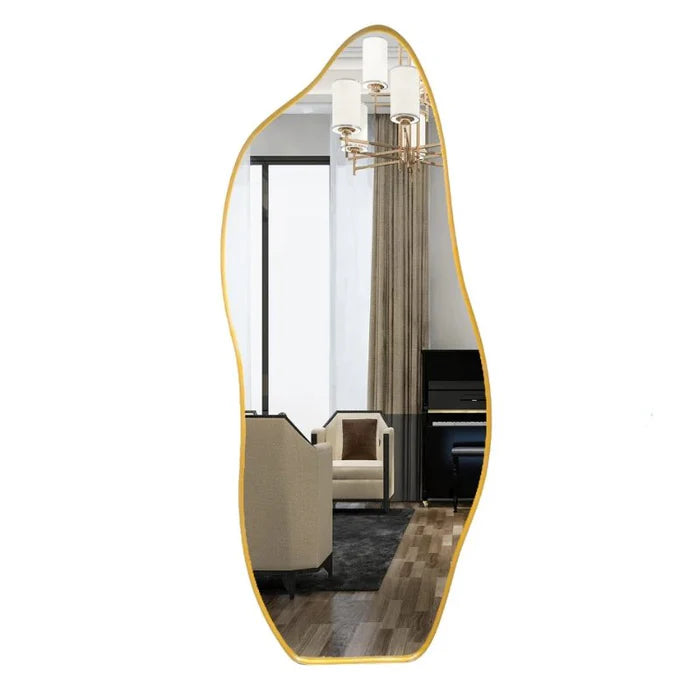 Espelho Orgânico Grande com Moldura em Alumínio 170x70cm - Casa Stony