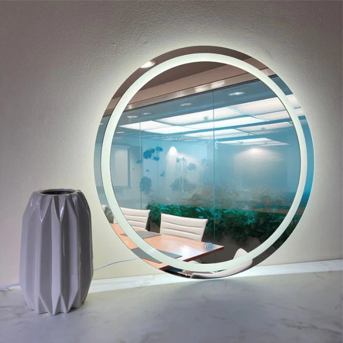 Espelho Redondo para Banheiro com LED Integrada Touch Screen