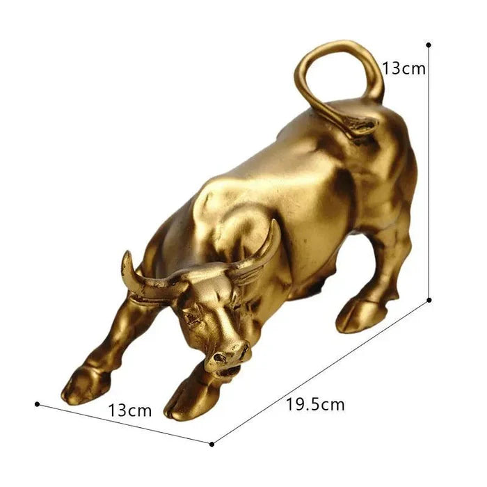 Estátua Decorativa Touro de Wall Street Dourado