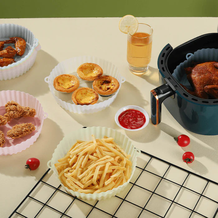Kit com 3 Formas de Silicone para Air Fryer