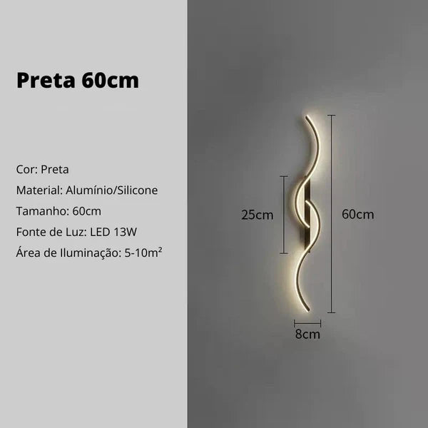 Luminária de Parede Arandela Onda Dupla