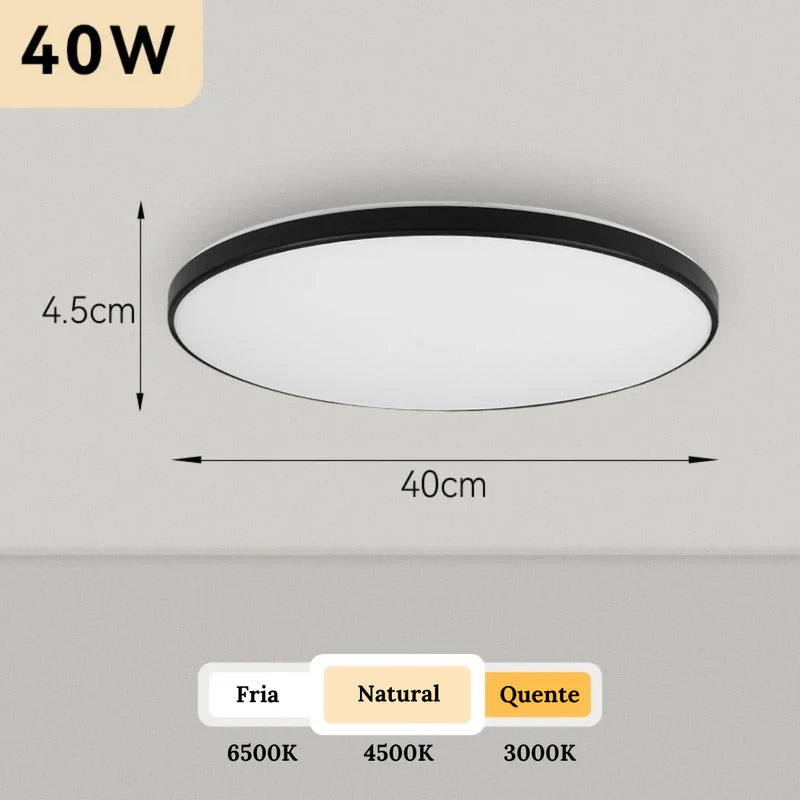 Luminária de Teto Plafon Led Redonda - Casa Stony