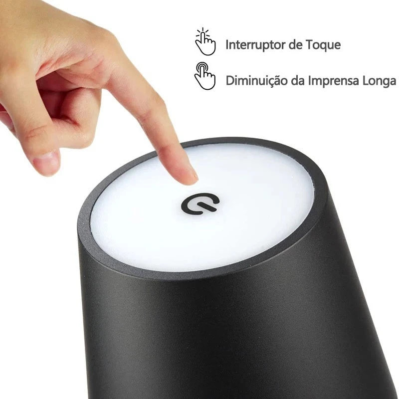 Luminária de Mesa Sem Fio Decorativa Dimerizável