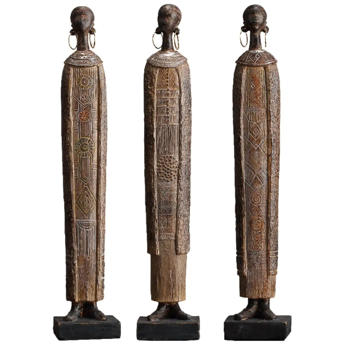 Estátua Africana Escultura de Resina - Casa Stony