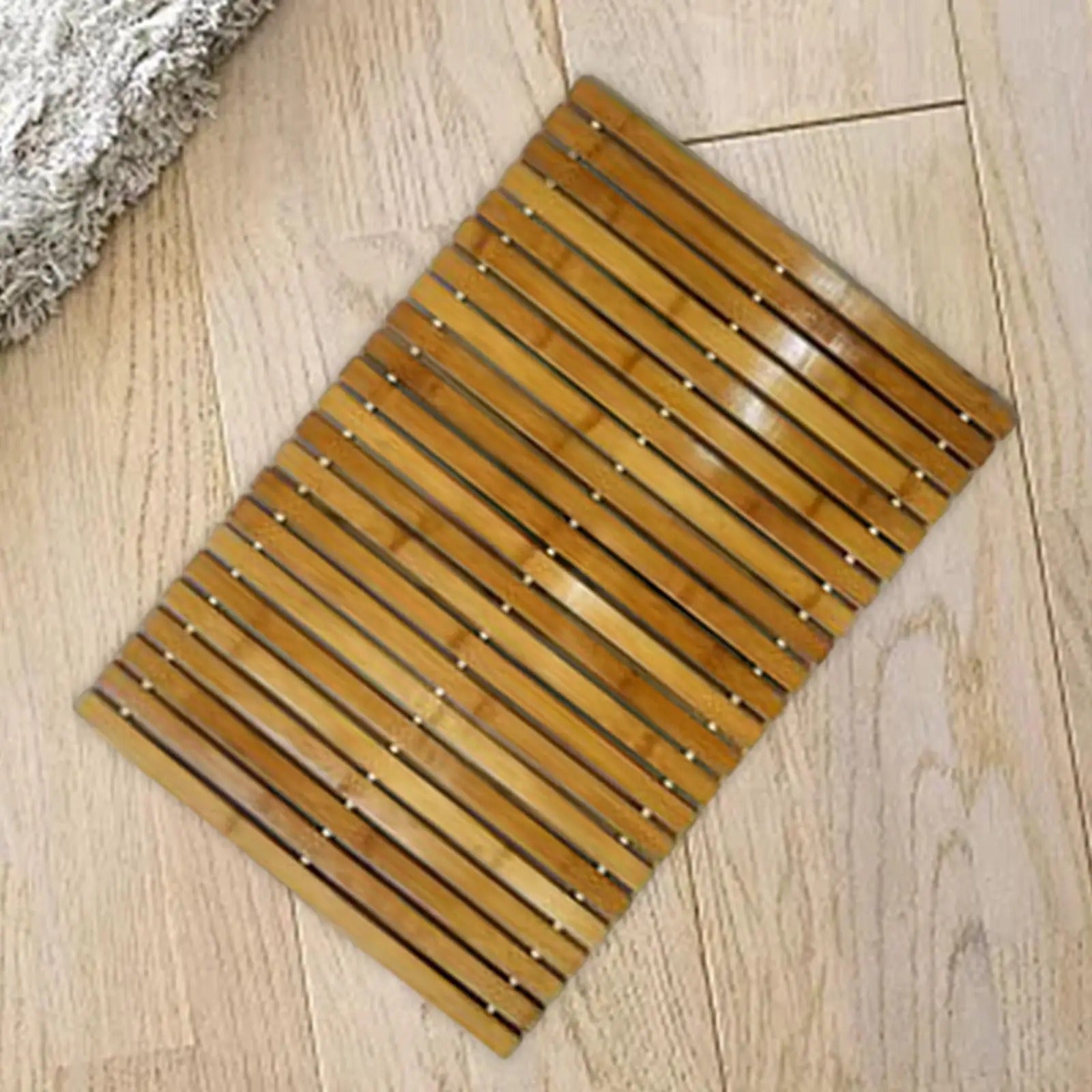 Tapete para Banheiro em Bambu Impermeável e Antiderrapante