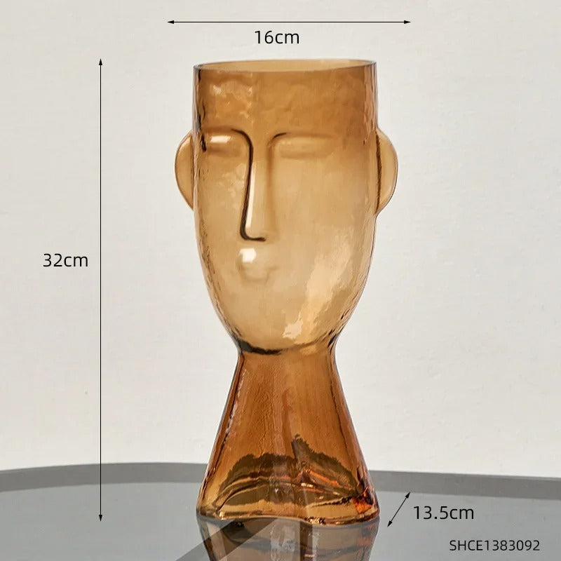 Terrário Transparente Vaso de Vidro para Decoração Face Abstrata - Casa Stony