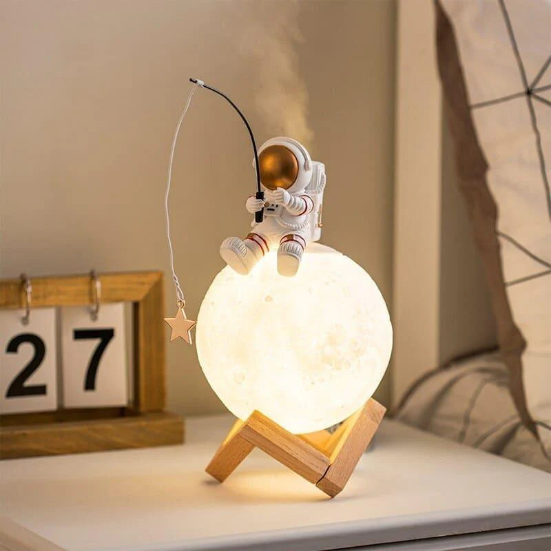 Umidificador de Ar e Luminária de Mesa Led Lua Astronauta