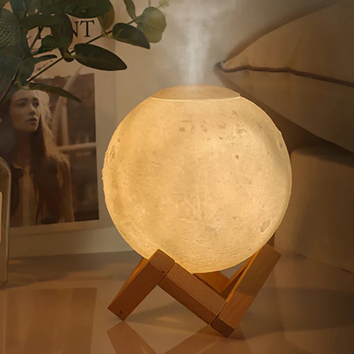 Umidificador de Ar Grande Lua Luminária 3D