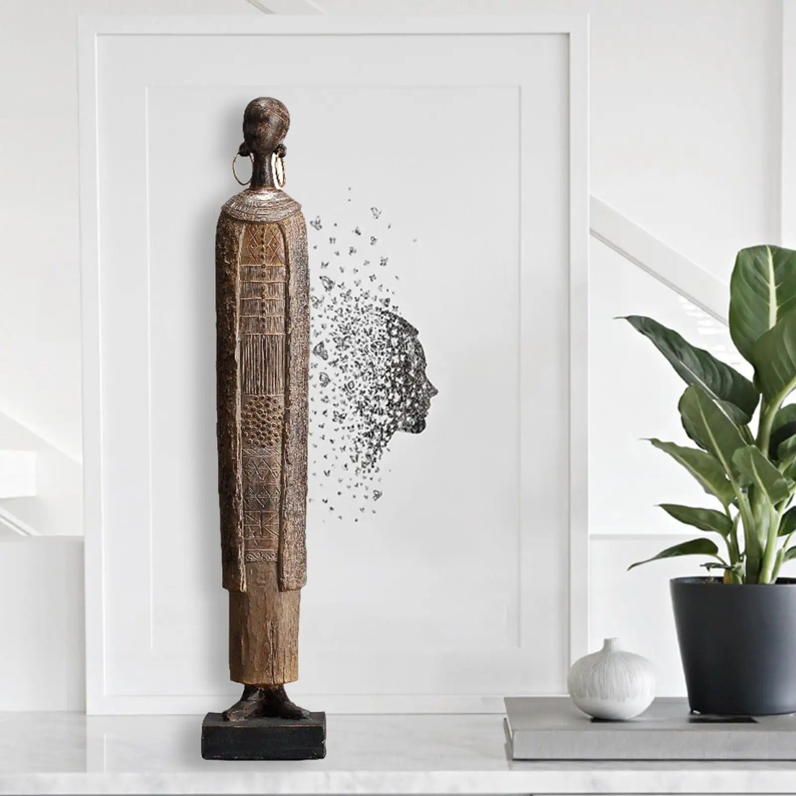 Estátua Africana Escultura de Resina