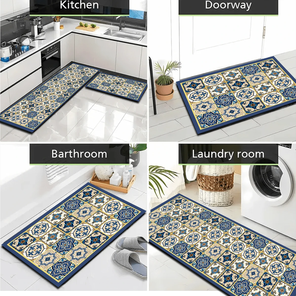 Tapete para Cozinha Azulejos Boêmio