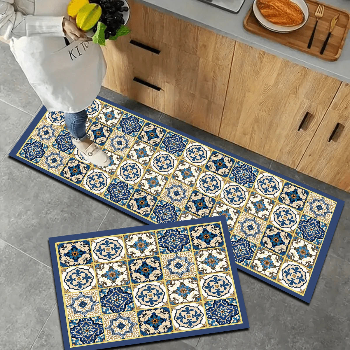 Tapete para Cozinha Azulejos Boêmio