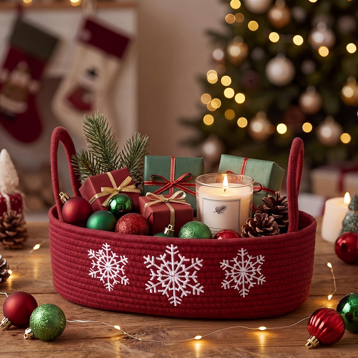 Cesto de Natal em ambiente