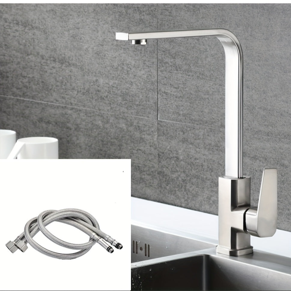 Torneira gourmet inox escovado com mangueiras