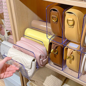 Organizador de Bolsas em Acrílico Com Divisórias - Casa Stony