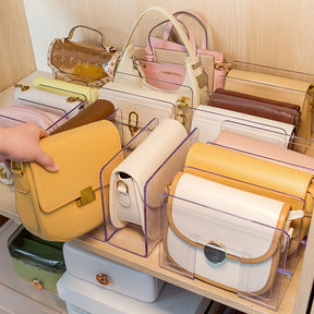 Organizador de Bolsas em Acrílico Com Divisórias - Casa Stony