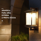 Arandela Externa Vidro Canelado Marrom
