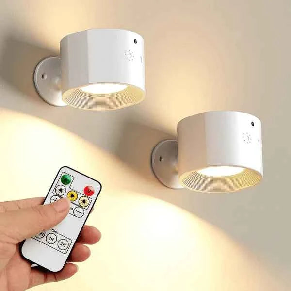 Arandela de Parede Interna LED Bifocal Sem Fio - 2 Unidades