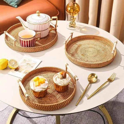 Bandeja Redonda Vime Decorativa