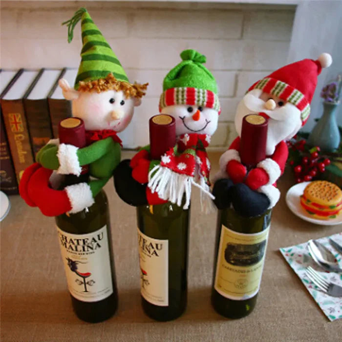 Capa de Garrafa de Vinho Decorativa Natal
