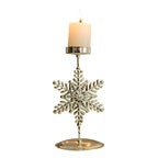 Castiçal de Ferro Dourado com Decoração Natalina - Casa Stony