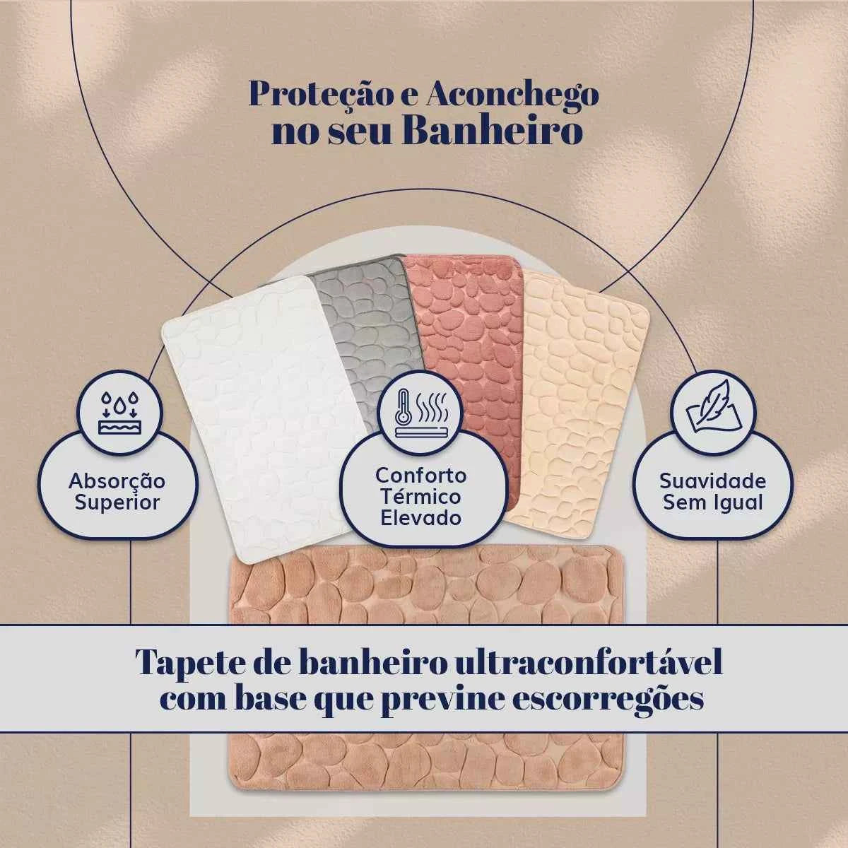 Tapete para Banheiro Antiderrapante Absorvente