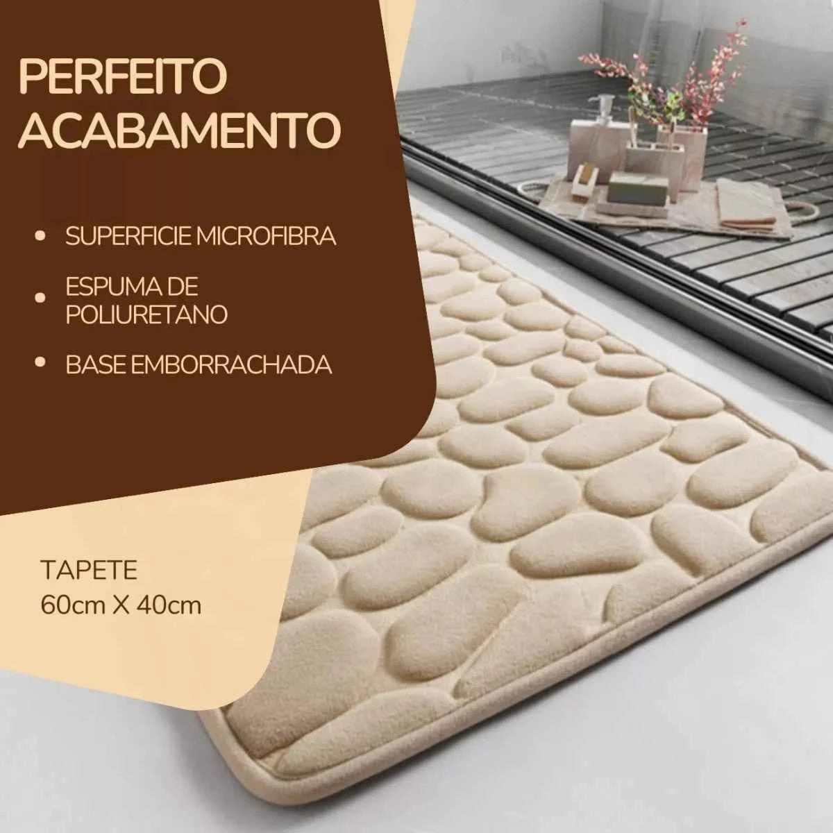 Tapete para Banheiro Antiderrapante Absorvente