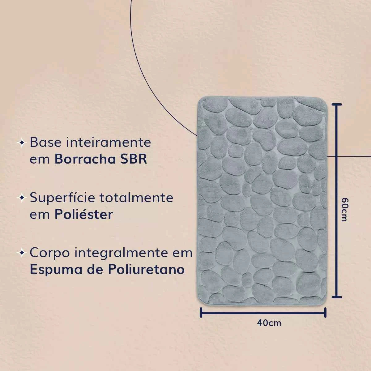 Tapete para Banheiro Antiderrapante Absorvente