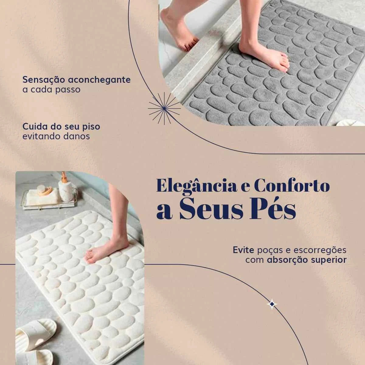 Tapete para Banheiro Antiderrapante Absorvente