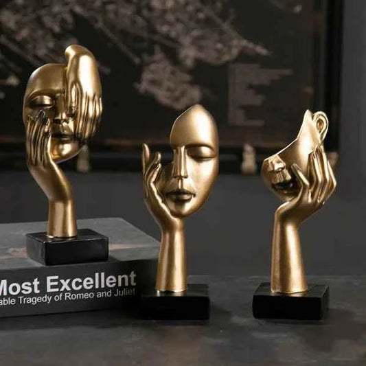 Conjunto de Esculturas de Resina para Decoração Beleza Mulher