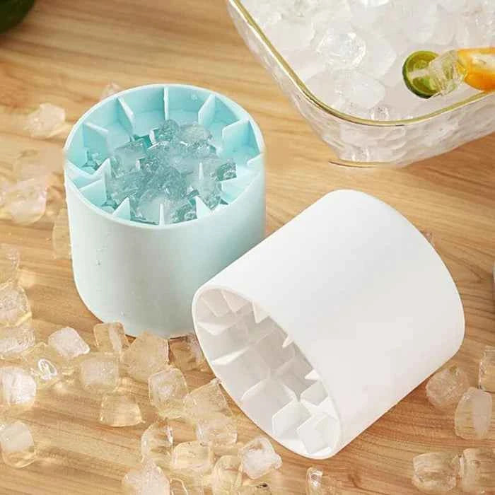 Forma de Gelo de Silicone Redonda com Tampa