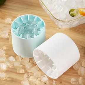 Forma de Gelo de Silicone Redonda com Tampa